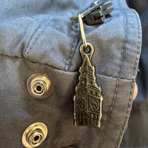 Vintage London Fog Gray Bomber Harrington Big Ben Zipper Jacket 26.5x29